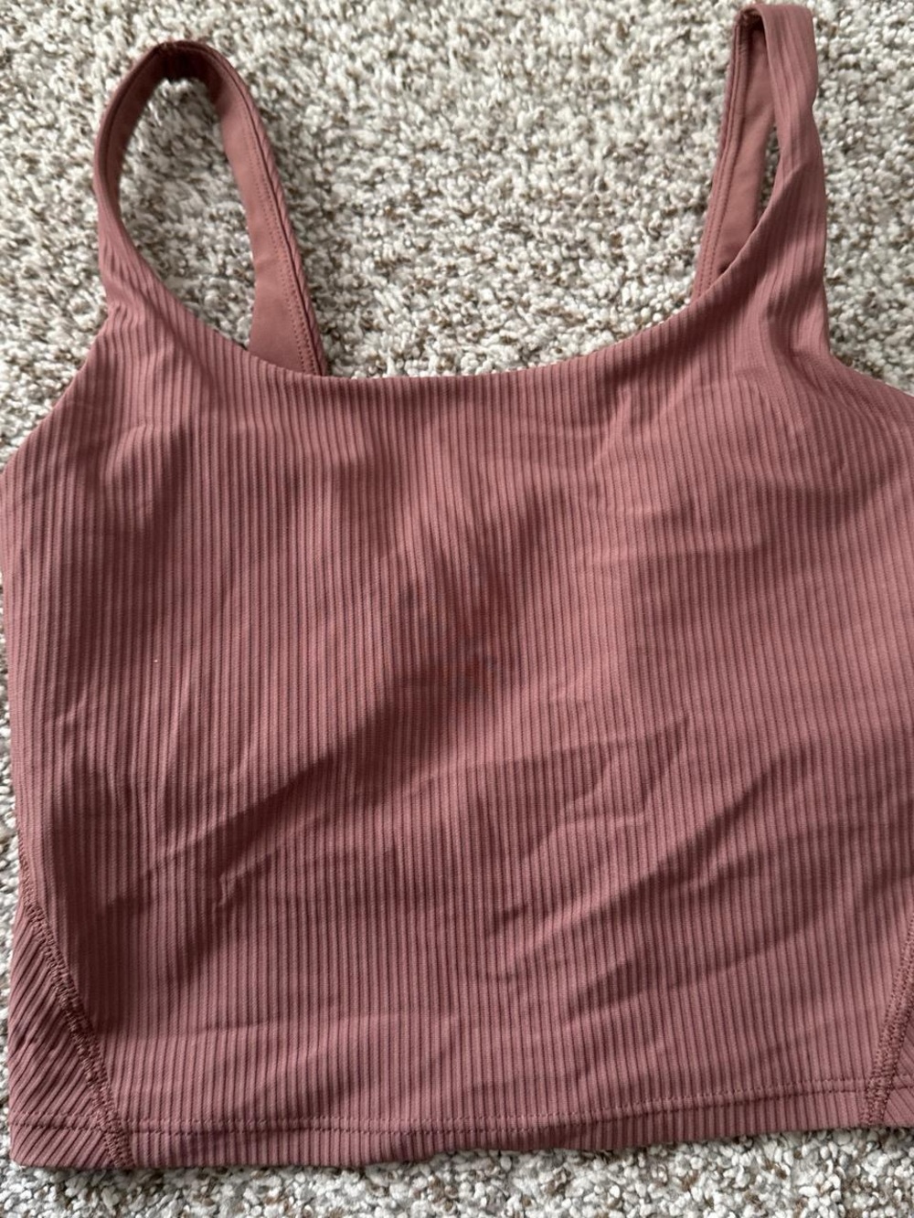 Old Navy Ribbed Square Neck Crop Tank - Mauve